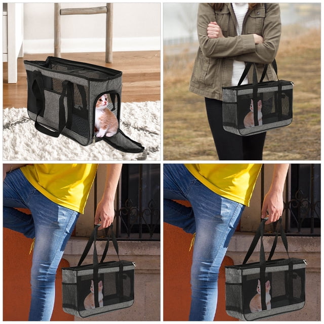 UPOUART Pet Travel Carrier Cat Transport Carrier Spacious Interior Handheld Comfort for Pet Owners