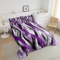 thumbnail image 4 of Erosebridal Geometric Stripe Bedding Sets Full with Comforter,Abstract Artwork Duvet Insert,Geometry Lines Decor,Reversible,Ultra Soft,3pcs, 4 of 7