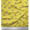 thumbnail image 1 of Soimoi Yellow Poly Georgette Fabric Stripe & Wild Animal Fabric Prints by Yard 42 Inch Wide, 1 of 3