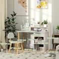 thumbnail image 3 of Qaba Ensemble de Bureau et Chaise pour Enfants 2 Pcs avec Rangement et Étagères, Vert, 3 of 10