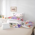 thumbnail image 4 of 7 Pcs Colorful Butterfly Queen Bedding Set for Girls Kids Purple Hydrangea Bed In A Bag Romantic Themed Comforter Set With Sheets Rustic Farm Floral Bed Set for Boys Teen Dreamy Butterfly Sheet Set, 4 of 5