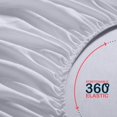 thumbnail image 3 of Lux Decor Collection Fitted Sheet, Microfiber 1800 Bedding Collection Deep Pocket Fitted Sheet Queen Size - White, 3 of 5