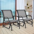 thumbnail image 2 of Patiojoy 2-Piece Outdoor Single Glider Chair Rocking Seating Lounging Chair with Armrest Grey, 2 of 7