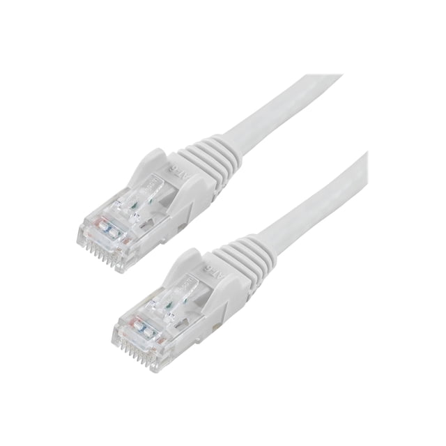 StarTech.com Câble Ethernet CAT6 de 10 Pi, 10 Gigabits Snagless RJ45 650 MHz 100 W PoE Cordon de Patch, CAT 6 10GbE Câble Réseau UTP avec Soulagement des Taches, Blanc, Testé par Fluke/câblage Est Certifié UL/TA - Catégorie 6 - 24AWG (N6PATCH10WH) - Câble de Patch - RJ-45 (m) vers RJ-45 (m) - 10 Pi - CAT 6 - Moulé, Snagless - Blanc -