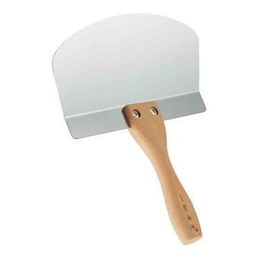 EGNMCR Wooden Handle Stainless Steel Curved Blade, Bricklayer Plastering Tool Knife Putty shovel