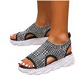 thumbnail image 4 of LSLJS Sandales d'Été pour Femmes à Semelles Épaisses, Bout Ouvert, Décontractées en Tissu Filet, 4 of 7