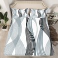 thumbnail image 2 of Erosebridal Light Blue Abstract Bed Sheets Set King Size, Chic Minimalism Bed Sheets King, Geometric Stripe Decor, 2 of 7
