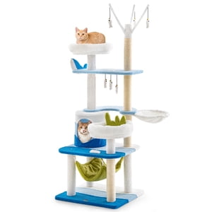 Petsite Ocean-themed Arbre de chat avec sisal Covered Scratching Posts Condo Perch Indoor Tower