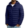 thumbnail image 1 of Men's Winter Quilted Jacket with Stitching Design, Slim Fit Hooded Coat, Polyester Material for Warmth and Insulation, Suitable for Cold Weather Casual and Outdoor Activities, 1 of 9