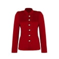 thumbnail image 4 of Mikilon Women's Solid Color Long-Sleeved Slim-Breasted Small Suit Short Coat Top, 4 of 5
