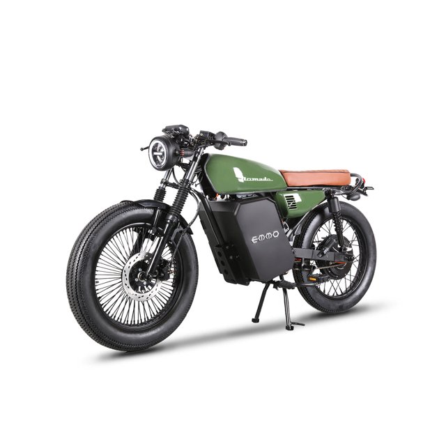 EMMO NOMADO Cafe Racer Electric Motorcycle - 72V20Ah Removable SLA Battery - 40-50km Range - QS Torque Motor - Champagne Silver