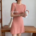 thumbnail image 2 of MesaSe Spring And Summer Simple Dress Fresh Slim  Neck Knitted Short Skirt, 2 of 4