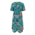 thumbnail image 5 of DPTALR Women Summer Printing Causal Round Neck Short Sleeve Vacation Pockets Dress, 5 of 5
