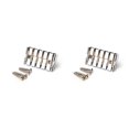 thumbnail image 2 of pitrice Headless Acoustic Guitar Bridge Professional Beginners Electric Bass String Tailpiece Spare Parts Fitting Replacement Silver 2Set, 2 of 6