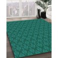 thumbnail image 3 of Ahgly Company Tapis d'Intérieur Lavable à la Machine, Carré, Transitionnel, Vert Sarcelle Moyen, Tapis de Zone, 4 Pieds Carré, 3 of 7