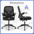 thumbnail image 3 of Costway Mesh Office Chair with Lumbar Support & Flip-up Arms Rolling Casters for Work, 3 of 10