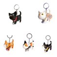thumbnail image 1 of Cat Kitten Keychain Cartoon Animal Keyring Cat Small Bell Keyring Student Metal Key Chain Key Chain, 1 of 9