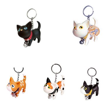 Porte-clés Chaton Dessin Animé Animal Anneau de Clés Chat Petite Clochette Anneau de Clés Étudiant Métal Porte-Clés Chaîne de Clés