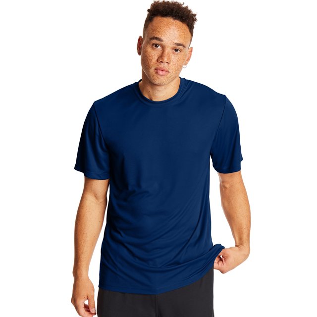 Hanes Mens Sport Cool DRI Performance Tee 2-Pack, L, Deep Royal