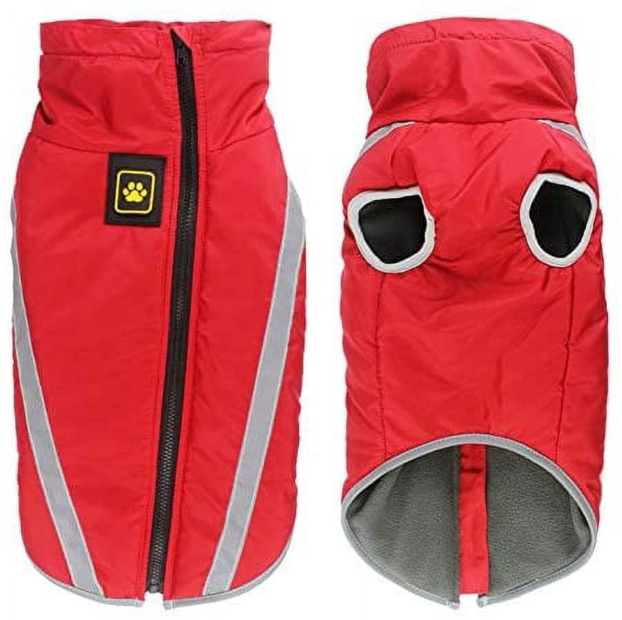 JHIJHOO Dog Coat Dog Jacket For Small Medium Large Dogs, Dog Winter Coat Dog Clothes Outdoor Sports Waterproof Dog Outfits Vest With Harness Hole Reflective Stripes