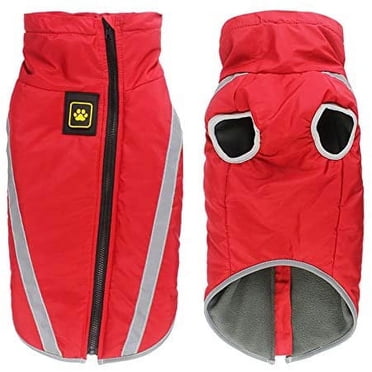 JHIJHOO Dog Coat Dog Jacket For Small Medium Large Dogs, Dog Winter Coat Dog Clothes Outdoor Sports Waterproof Dog Outfits Vest With Harness Hole Reflective Stripes