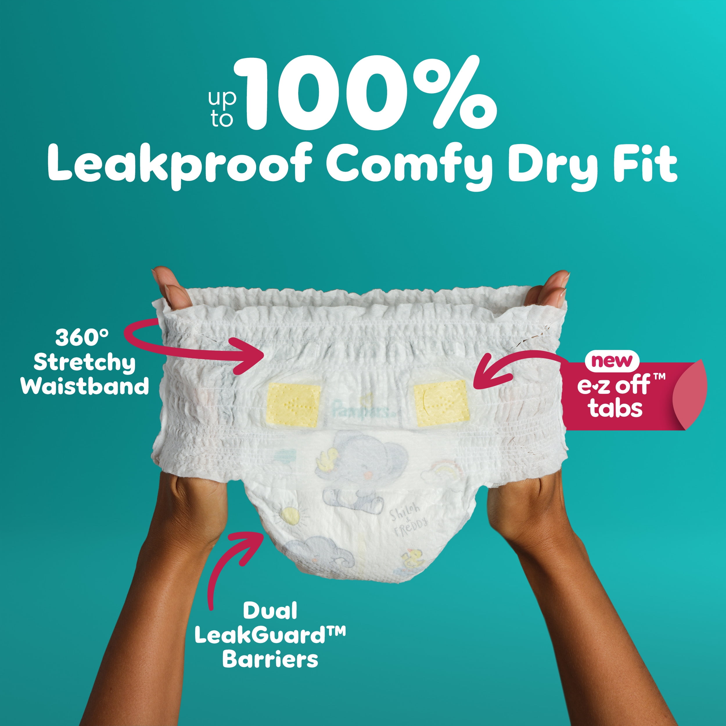 Pampers Couches - Swaddlers 360° - Taille 3, jusqu'à 100 % Anti-Fuites avec Ajustement Sec et Confortable, Onglets Faciles à Enlever Conçus pour des Changements Faciles, Couche à Enfiler