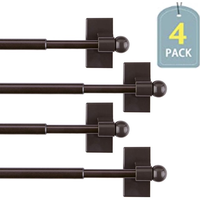 Adjustable Magnetic Curtain Rods for Mental Appliance Doors Windows to Champagne Window Rods Easy Installation Toilet Towel Bar MultiUseful (in Champagne )