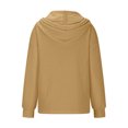 thumbnail image 4 of Pisexur Womens Oversized Sweatshirt Fashion Fall Hoodies Solid Color Button Collar Drawstring Stitching Sweatshirts Hoodies Pullover, 4 of 6
