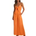 thumbnail image 1 of B91xZ Rompers for Women V Neck Sleeveless Stretchy Adjustable Strap One Piece with Pockets,Yellow S, 1 of 5