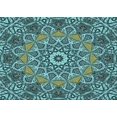 thumbnail image 1 of Ahgly Company Machine Washable Indoor Rectangle Transitional Medium Turquoise Green Area Rugs, 2' x 4', 1 of 7