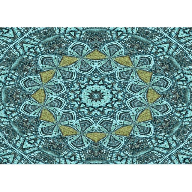 Ahgly Company Machine Washable Indoor Rectangle Transitional Medium Turquoise Green Area Rugs, 2' x 4'