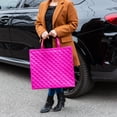 thumbnail image 2 of Walmart Large Quilted Reusable Shopping Bag, Grocery Tote Bag, Cheeky Pink, 2 of 6