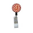 thumbnail image 1 of Carolines Treasures CJ1070-JBR Letter J Football Cardinal & Gold Retractable Badge Reel, 1 of 2