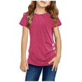 thumbnail image 1 of Tuniques Décontractées pour Filles, Nœud à l'Avant, Boutons, Manches Courtes, Blouse, T-Shirt, Tee, 1 of 8