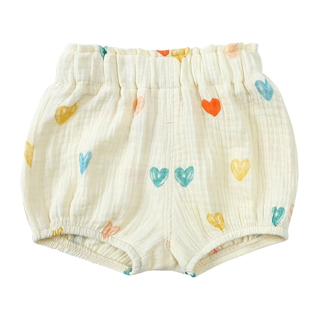 BOBOGOJP Girls Super Soft Performance Gym Shorts (Beige,9-12 Months)