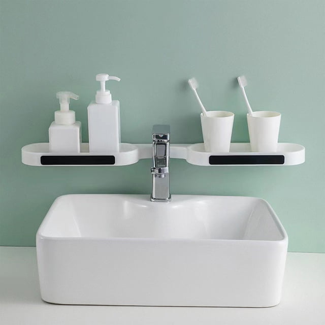Over Toilet Storage Rack, Self Adhesive Bathroom Organizer Shelf, Plastic Material, Easy Installation, Large Capacity, Small Space Occupied, Detachable Design, Stable Structure, Waterproof