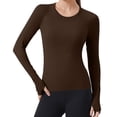 thumbnail image 3 of Hvobtty T-Shirt à Manches Longues Décontracté à Col Rond pour Femmes, Vêtements de Sport de Course à Manches Longues pour Femmes et Tenue de Yoga Respirante Sans Coutures, 3 of 3