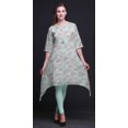 thumbnail image 4 of Bimba Hauts Imprimés Floraux Feuilles Vertes et Roses pour Femmes Kurti Asymétrique Robe d'Été pour Filles XXX-Large, 4 of 6