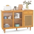 thumbnail image 1 of Costway Buffet Bahut Armoire Console en Rotin avec Portes Coulissantes Tiroir de Rangement, 1 of 10