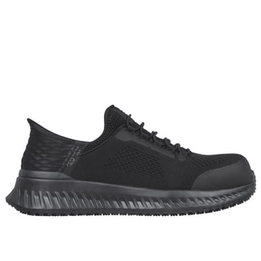 SKECHERS WORK Men's Slip-ins Tilido - Fletchit Composite Toe Work Shoe Black - 200206-BLK