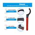 thumbnail image 2 of Coilover Spanner Wrench Set, 2Pcs Coilover Wrench, C-Shape Spanner Wrench, for Suspension System and Shock Adjustment, 2 of 5