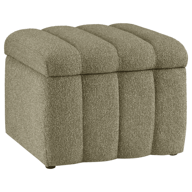 Bouclair Pouf de Rangement en Tissu Kaki