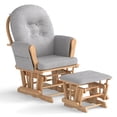 thumbnail image 1 of Gymax Glider & Ottoman Cushion Set Wood Baby Nursery Rocking Chair Glider Gray, 1 of 10