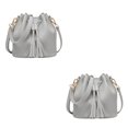 thumbnail image 4 of maskred Bucket Shoulder Bag Drawstring Bag Purse Handbags Small Shopping Gray 22x11x19CM 2Set, 4 of 6