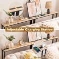 thumbnail image 4 of Ktaxon 79" Narrow Console Sofa Table with Power Outlets and USB Ports, Long Couch Table with Metal Frame and Charge Station with 4.9ft Extension Cord, Walnut, 4 of 9