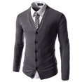 thumbnail image 2 of CEHVOM Men's Fashion Color Slim Fit Business Knit Cardigan, 2 of 3