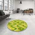 thumbnail image 4 of Ahgly Company Tapis d'Intérieur Lavable à la Machine, Carré, Transitionnel, Vert Pistache, Tapis de Zone, 6 Pieds Carré, 4 of 7
