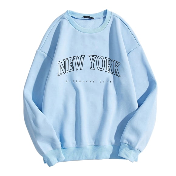 2025 Womens Casual Long Sleeve College Hoodies Plus Size Graphic Tee Shirts Crew Comfy Sweatshirt Neck Sweatshirts Pullover Tops Cold Weather Hoodies Women for