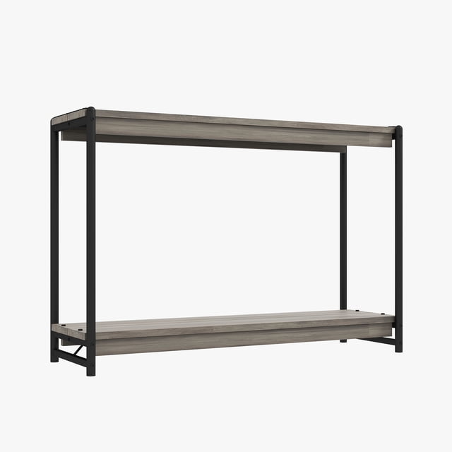 Wood Console Table With Storage, 39.5 Inch Sofa Table With Shelf 2-Tier Narrow Entryway Table Thin Sofa Table for Entryway