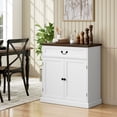 thumbnail image 2 of HOMCOM Buffet Cabinet 32" Farmhouse Sideboard with Thick Top Drawer White, 2 of 10
